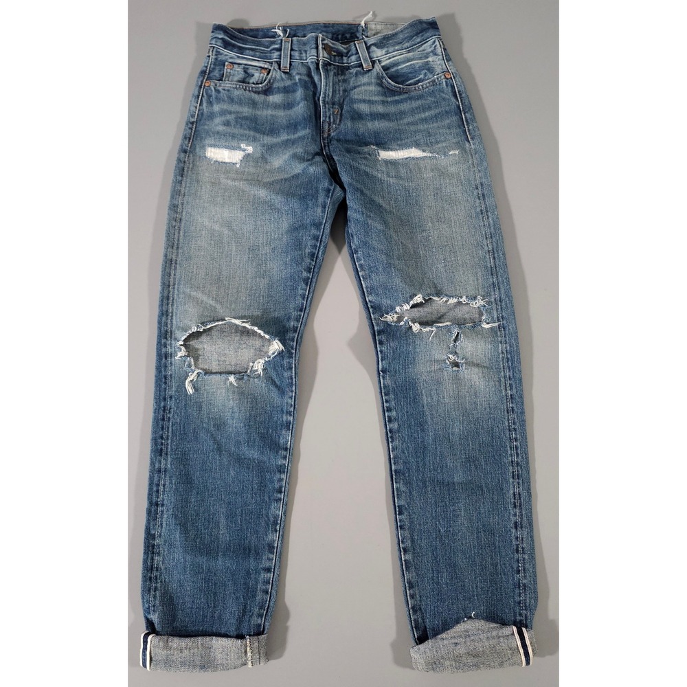 Levi's Vintage Clothing Jeans Women W28 Blue Distressed Selvedge 50569-0013